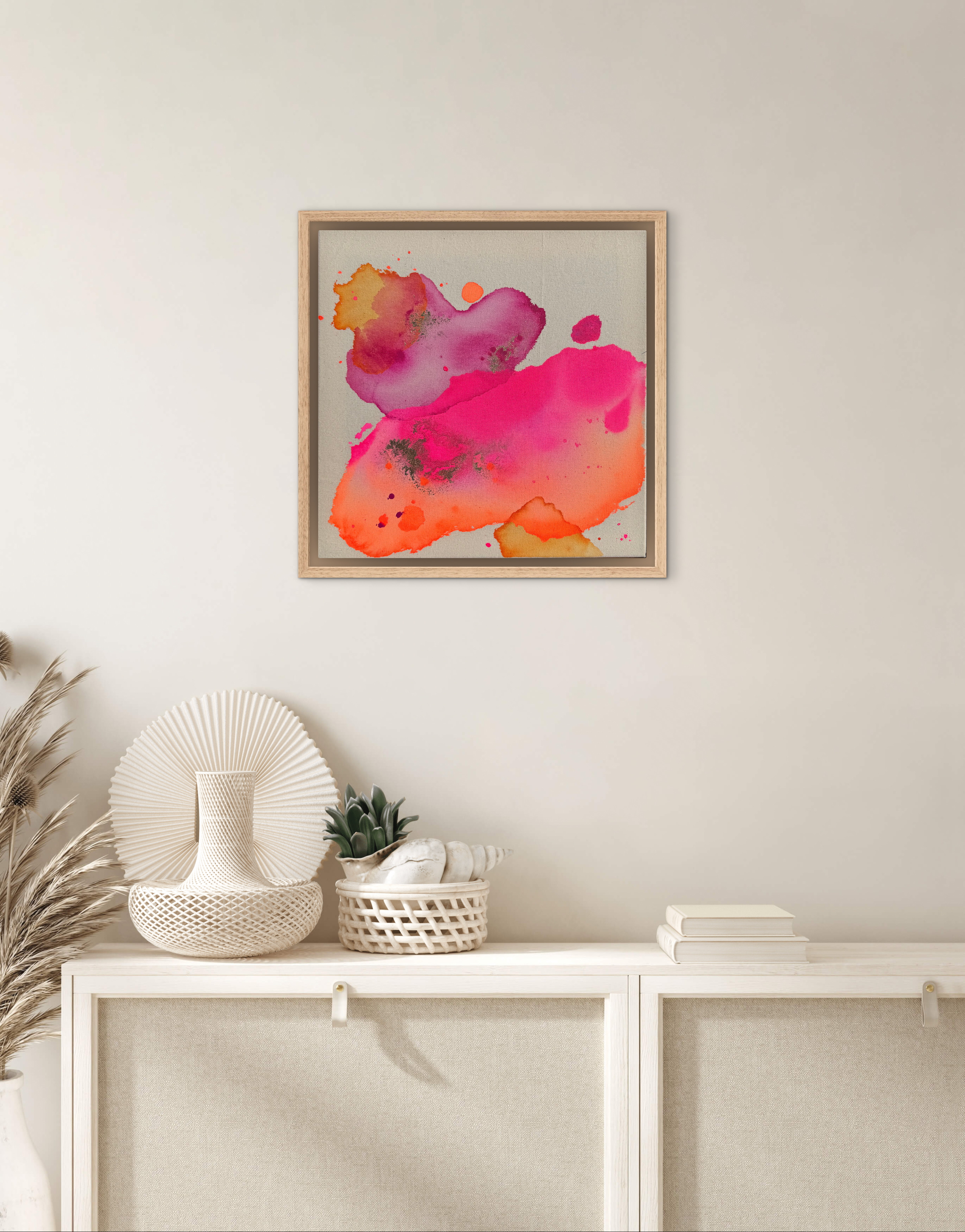 Sommervermissung, 2026, Acryl und Gold auf roher Baumwollleinwand, Ansicht 5